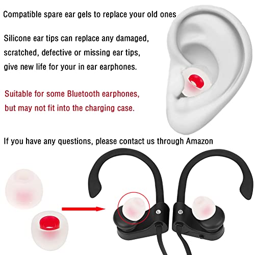 18 Pairs Silicone Earbud Tips Replacement Ear Tips for in- Ear Headphones Eartips (Inner Hole from 3.8mm-5.5mm Earphones) Earbud Replacement Tips Earbud Cap S M L - color: Transparent red