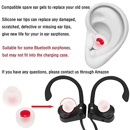 18 Pairs Silicone Earbud Tips Replacement Ear Tips for in- Ear Headphones Eartips (Inner Hole from 3.8mm-5.5mm Earphones) Earbud Replacement Tips Earbud Cap S M L - color: Transparent red