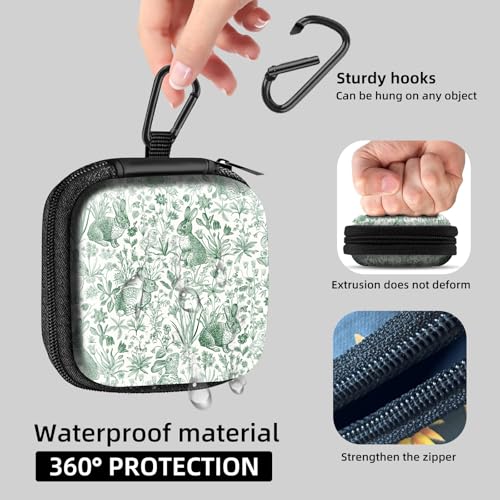 Square Data Cable Earbud Charger Coin Storage Bag Shockproof and Drop-Proof EVA Material Compatible with AirPod(Green) - color: Green