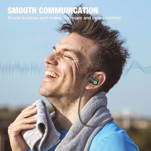 Boean Wireless Headphones Workout Headphones Bluetooth 5.3 with IPX7 Rating Workout Running Headphone with 16 Hours Bluetooth Earbuds for Man Women - color: Green