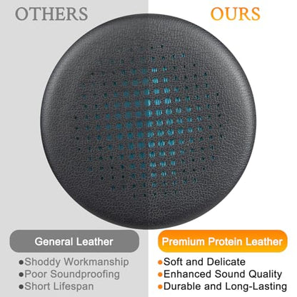 SOULWIT Replacement Earpads for JLab Go Work/Go Work Gen 2 Wireless Headsets, Ear Pads Cushions with Soft Protein Leather and High-Density Memory Foam - Black