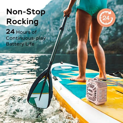 INSMY Shower Speaker IP67 Waterproof Bluetooth Speaker, Portable Small | Multi Sync 100+ Speakers, Big Volume Booming Bass, 24H Playtime,Floatable,RGB Lights for Outdoor Kayak Beach (Pink) - color: Pink