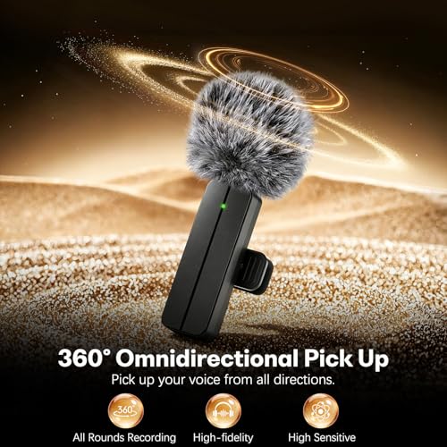 3 in 1 Wireless Mini Microphone for iPhone Android Phone Camera: Lavalier Lapel Mic for Video Recording - Noise Cancelling Clip on Shirt Microphones for Tiktok YouTube Podcast Vlogging