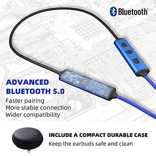 Ear Plugs Bluetooth Headphones for Work, Neckband Wireless Earbuds, Noise Reduction in-Ear Earphones with Mic and Controls, Waterproof Earbuds with 20 Hours Battery, for Industrial Safety
