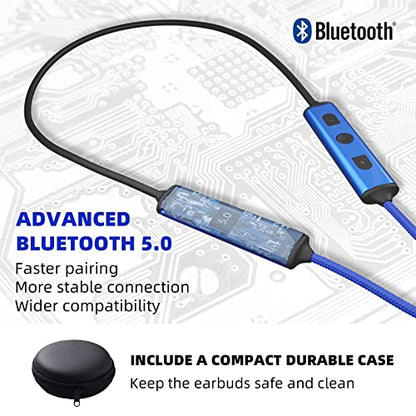Ear Plugs Bluetooth Headphones for Work, Neckband Wireless Earbuds, Noise Reduction in-Ear Earphones with Mic and Controls, Waterproof Earbuds with 20 Hours Battery, for Industrial Safety