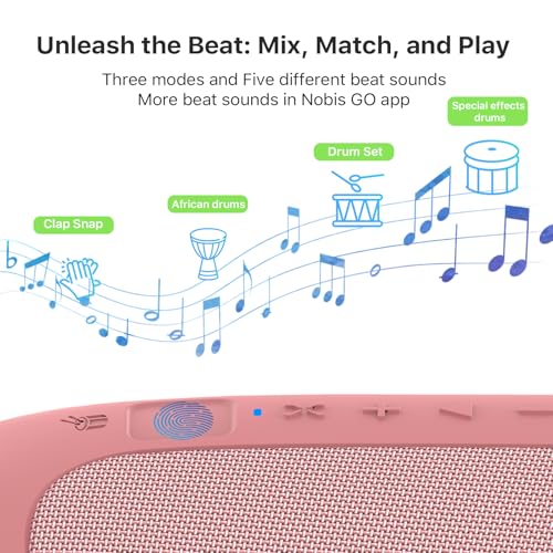 NOBIS Clip Portable Bluetooth Speaker, Up to 24H Playtime, IP68 Waterproof | BT 5.3, HD Sound & Custom EQ Via App, Wireless Stereo Pairing, Built-in Carabiner for Outdoor & Travel - color: Pink