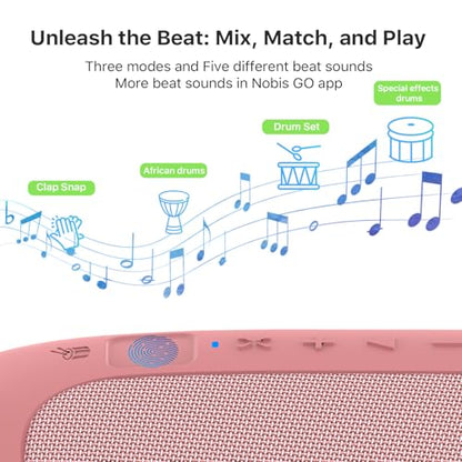 NOBIS Clip Portable Bluetooth Speaker, Up to 24H Playtime, IP68 Waterproof | BT 5.3, HD Sound & Custom EQ Via App, Wireless Stereo Pairing, Built-in Carabiner for Outdoor & Travel - color: Pink