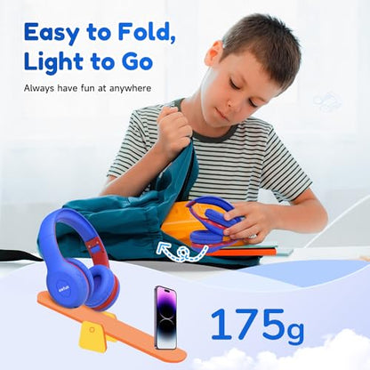 EarFun K2 Kids Bluetooth Headphones for School, Kids Headphones with Mic - color: Navy Blue