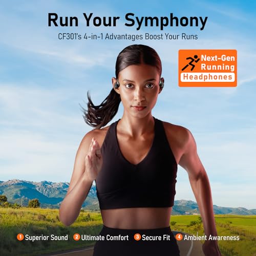 Audiovance OpenComfy 301 Wireless Bluetooth Open Ear Headphones for Running - color: 3-CF301