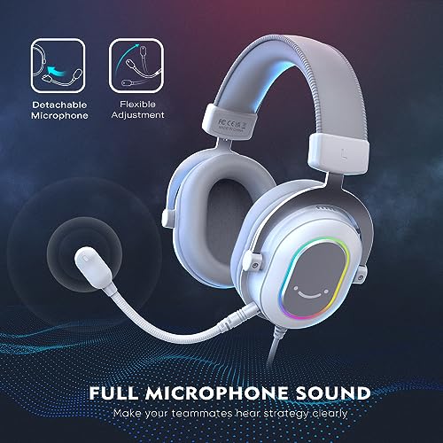 FIFINE Gaming USB Microphone and Computer Headset Kit for Laptop, PC Streaming Condenser Mic for Online Game Bundle, Wired Headphones with Microphone with EQ Mode, Soft Ear Pads for PS4/PS5 (A6W+H6W)