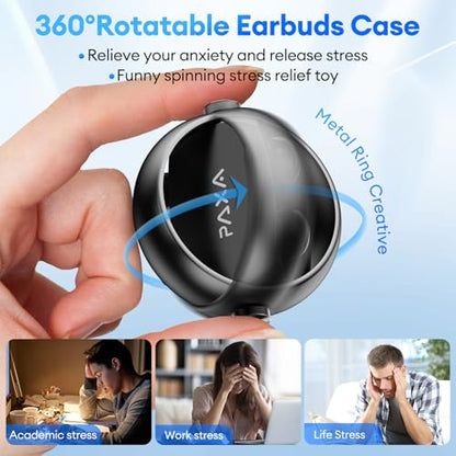 2 in 1 Clip on Open Ear Headphones Wireless Earbuds, 0 Delay Bluetooth 6.0, Ultra-long 140H Play, Auto L-R Recognition Touch Control, Hybrid Noise Reduction for Work Fitness Daily Use, Ctbuds Black - color: A-Black