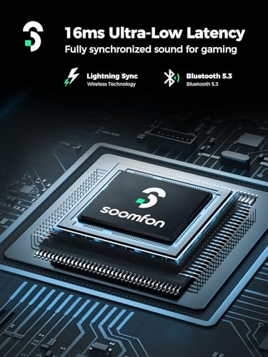 SOOMFON VR Wireless Gaming Earbuds 16ms Low Latency, Dual Connection, 2.4GHz Wireless, USB-C Dongle Included - Compatible with Quest 2, Quest Pro, PS5, PS4, Steam Deck, PC, Switch