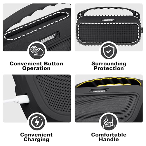 Aenllosi Case for Bose SoundLink Flex 2nd Gen Speaker, Black (Case Only) | Drop Resistant Protection, Water Resistant Protection, Dust Proof Protection, Protective Case Only - color: Black, style: Silicone Cover for Bose SoundLink Flex 2nd Gen