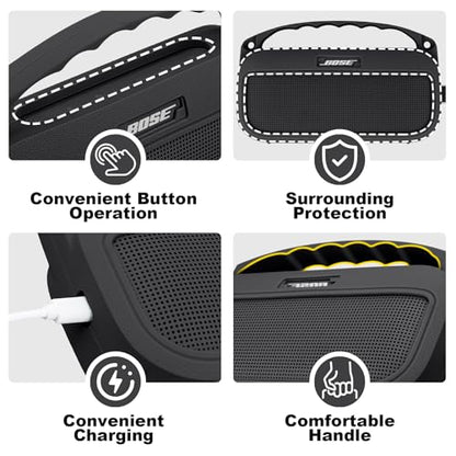 Aenllosi Case for Bose SoundLink Flex 2nd Gen Speaker, Black (Case Only) | Drop Resistant Protection, Water Resistant Protection, Dust Proof Protection, Protective Case Only - color: Black, style: Silicone Cover for Bose SoundLink Flex 2nd Gen