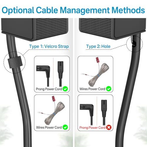 Speaker Stands Pair for Samsung HW-Q990F/Q990H/Q990C/Q990D Rear Speaker Stand with Wall Mount - Height Adjustable Speaker Floor Stands for Q Series Samsung Speaker Stands Pair with Keyhole&Thread Hole