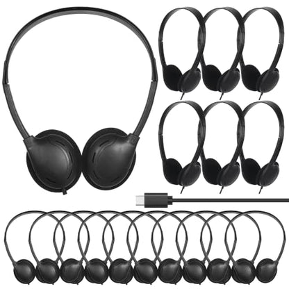 10 Pack USB C Headphones Bulk for Classroom Kids, Wired On Ear - color: Black, size: 10 Pack