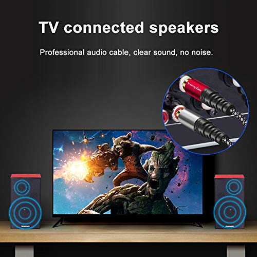 6.35 mm to 2RCA Cable 6 ft,Yeung Qee 6.35mm 1/4 inch Male TRS Stereo Plug to RCA Male Audio Y Splitter Cable Insert Cord (6FT/2M) - size: 6FT/2M