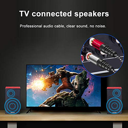 6.35 mm to 2RCA Cable 10 ft,Yeung Qee 6.35mm 1/4 inch Male TRS Stereo Plug to RCA Male Audio Y Splitter Cable Insert Cord (10FT/3M) - size: 10FT/3M