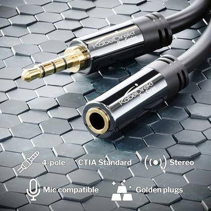 KabelDirekt – Headset 3.5mm Extension Cable – 24ft | Our CTIA-standard headset extension cable with 3.5mm/aux connectors (male to female) transmits audio signals in brilliant - size: 24 feet