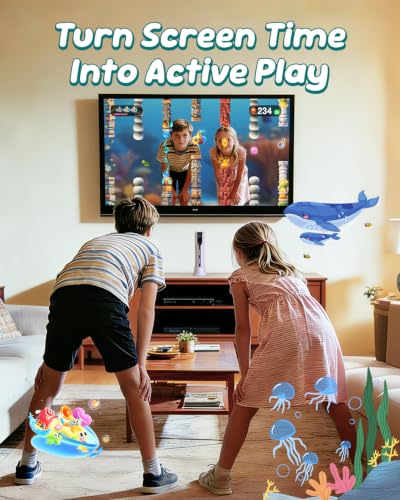 Kids Video Game Console - AR Motion & Active Play System for TV | Plug & Play Offline AI Motion Tracking+ Gamepad. Preloaded Games. Gift for Boys & Girls Ages 4–12. Fun for Family & Playdates