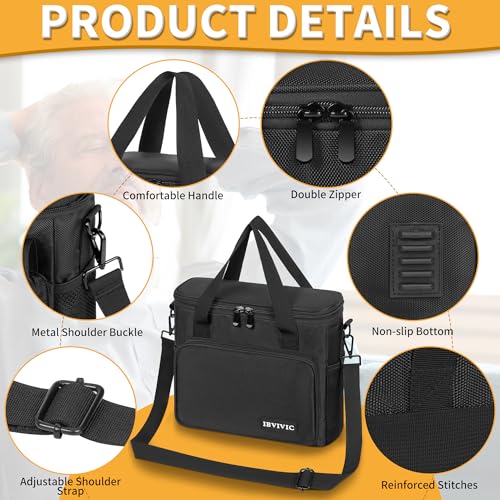 IBVIVIC 4 Slots Wireless Microphone Case with Foam, Microphone Carry Bag | Mic Storage Travel Bag with Shoulder Strap for Singing, Karaoke, Party - size: 4 Slots