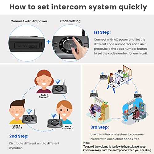 Hands-Free Intercoms Wireless for Home Business, Wuloo Upgrade Two Way Audio Intercom System for Elderly, Full Duplex Room to Room Intercom with 5280 ft Range Clear Sound Anti-Interference, Pack of 2 - color: 2 units set