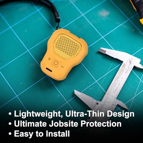 CYBERGUYS Silicone Case for DEWALT Wearable Bluetooth Speaker, Yellow | Durable Shock-Proof Non-Slip Protective Cover for DEWALT Mini Speaker w/Lanyard, Small Lightweight & Easy-to-Install Sleeve - color: Yellow