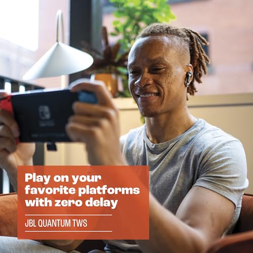 JBL Quantum TWS - Cancelling Gaming Earbuds - Black | JBL QuantumSURROUND, Low latency wireless connection, Fast Pair and JBL Dual Source, Be heard with beamforming microphones - style: JBL Quantum TWS