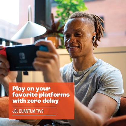 JBL Quantum TWS - Cancelling Gaming Earbuds - Black | JBL QuantumSURROUND, Low latency wireless connection, Fast Pair and JBL Dual Source, Be heard with beamforming microphones - style: JBL Quantum TWS
