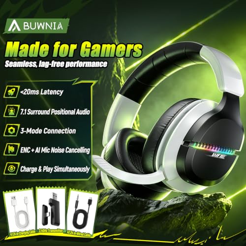 Wireless Gaming Headset for PS5 PC | 2.4GHz+BT - Play While Charging