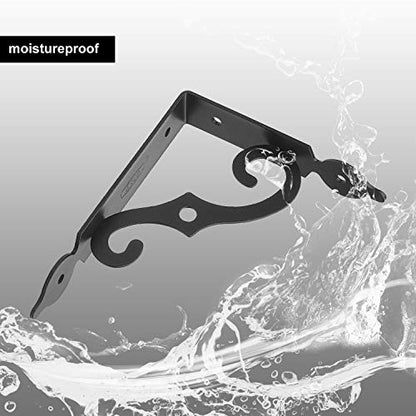 Acrux7 5.5 x 4.3 Inch Heavy Duty Black Metal Shelf Brackets - 12 Pack With Screws, L-Shaped Support Angle Brackets for Floating Shelves - size: 5.5“x4.3”, style: 12 pcs-black