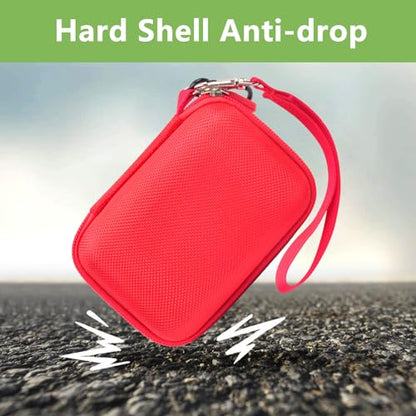 Speaker Case for JBL Go 5/4/3, Case Only | Hard Case, Mesh Pocket for Charging Cable, Compact Travel Carry, Speaker Not Included, Red - color: Red