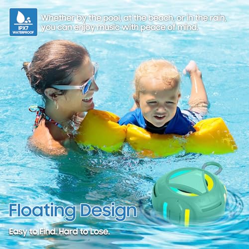 Bluetooth Shower Speake Waterproof，Portable Outdoor Bluetooth Speake with RGB Lights，IPX67 Floating，Built-in Mic，24Hrs Playtime，True Wireless Stereo，Gifts for Teens Boy Girls Women Men - Green - color: Green