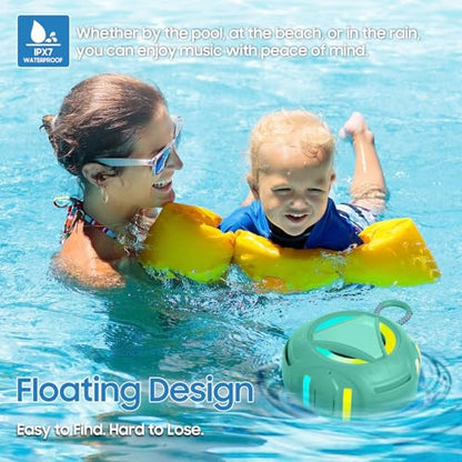 Bluetooth Shower Speake Waterproof，Portable Outdoor Bluetooth Speake with RGB Lights，IPX67 Floating，Built-in Mic，24Hrs Playtime，True Wireless Stereo，Gifts for Teens Boy Girls Women Men - Green - color: Green