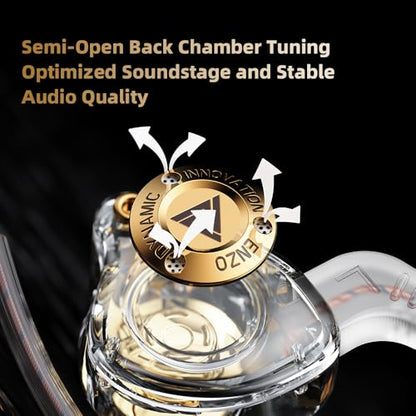 Piluyaa Wired Gaming Headphones IEM Earphones with 1DD，QKZ ENZO in Ear Monitor, HiFi Earbuds, Bass Sound with New 11mm Dynamic Driver for Video Music Gaming (Colorful) - color: PURPLE