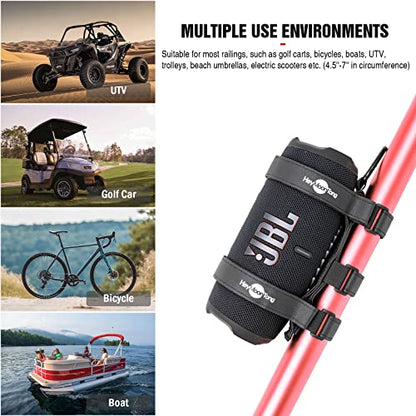 Big Portable Speaker Mount for Large Bluetooth Speakers with 12''-20'' Circumference, Waterproof Adjustable Strap Accessory Holder Fits UTV Golf Cart Bike or Boat Railing/Cross bar/Frame - size: Large
