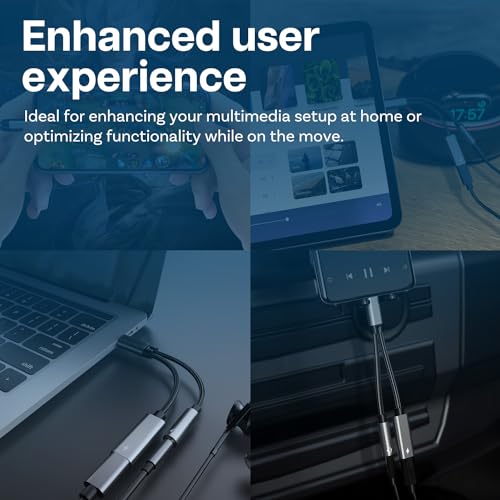MMOBIEL USB C to 3.5mm Splitter Headphone and Charger 2-in-1 Aux Adapter 60W Fast Charging and 16-Bit Audio – Mic and Headset Support – Compatible with iPhone 17 16 15, iPad Pro/Air, Galaxy S26–S21 - size: 16 Bit