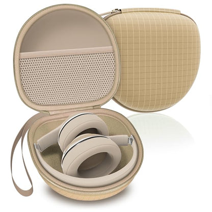 Headphone Case Compatible with Soundcore Anker Q20i/Q30, Beats Solo 4/Studio Pro, Tune 510BT/520BT, BERIBES/KVIDIO/JLab JBuds Lux ANC/TOZO HT3/Skullcandy Over-Ear Headphones Case Hard Shell(Beige) - color: Beige