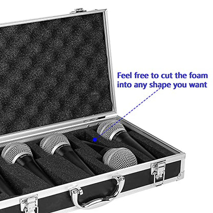 Musiin Pro Medium Size Audio Device Microphone Carrying Case, Customizable case with Pre-Diced Foam, Aluminum Alloy Sturdy Build, Ideal Compatible with Audio Device Wireless Mic System Storage cover - color: Black