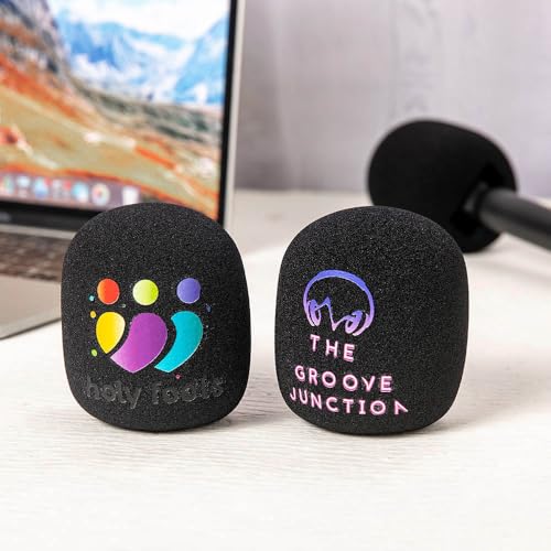 callie Personalized Microphone Cover Foam, Custom Mic Cover with Photo Logo on Both Sides, Microphone Windscreen for Birthday Gift