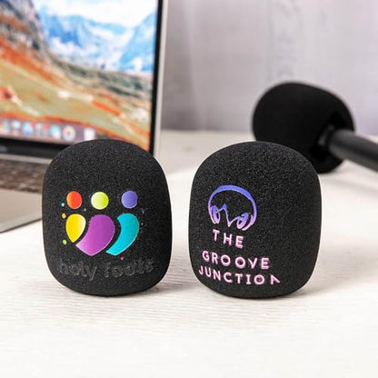 callie Personalized Microphone Cover Foam, Custom Mic Cover with Photo Logo on Both Sides, Microphone Windscreen for Birthday Gift
