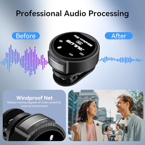Wireless Lavalier Microphone for for iPhone 14/13/12/11,Noise Cancellation