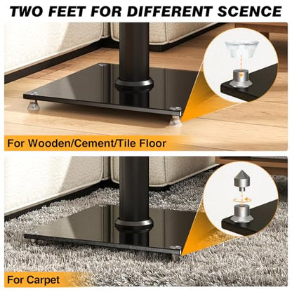 5Rcom Universal Speaker Stands for Surround Sound with 360° Swivel，Height Adjustable Bookshelf Speakers Stand from 32" to 43" with Cable Management, Speaker Stands Pair with Nonslip Pad Easy Install