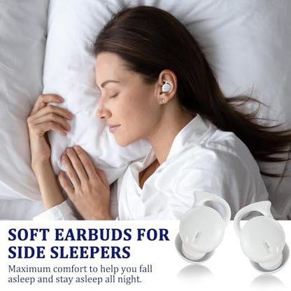 Invisible Sleep Headphones,Sleep Earbuds for Side Sleepers (White) | Small Comfortable Noise Blocking Sleep Earphones,Bluetooth 5.3 Wireless Earbuds,Hidden in-Ear Ear Buds for Sleeping - color: White