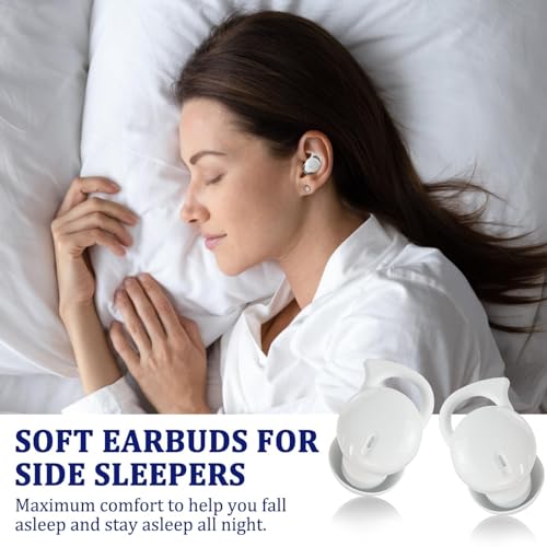 Invisible Sleep Headphones,Sleep Earbuds for Side Sleepers,Sleeping Earbuds Comfortable Noise Blocking, Bluetooth 5.3 Wireless Headphones for Sleeping,Running,Driving - White A10