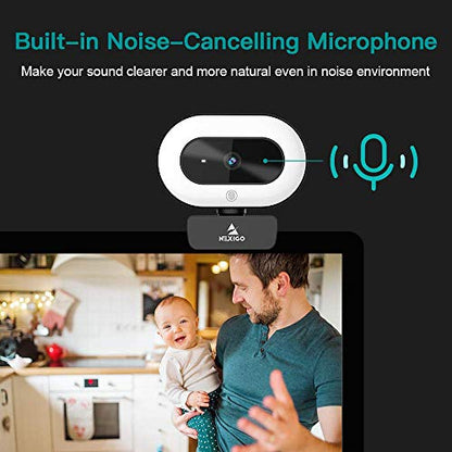 NexiGo StreamCam N930E, 1080P Webcam with Ring Light and Privacy Cover, Auto-Focus, Plug and Play, Web Camera for Online Learning, Zoom Meeting Skype Teams (Renewed) - size: Webcam with Light