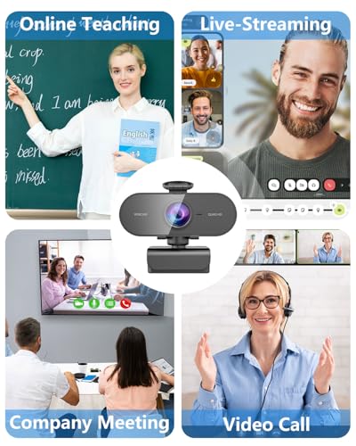 2K Webcam for PC Mac Laptop with Microphone,Full HD Web Cam for Streaming with Privacy Cover Sliders,USB C Web Camera for Desktop Computer Monitor,External Small Best Webcam For Microsoft Teams Gaming