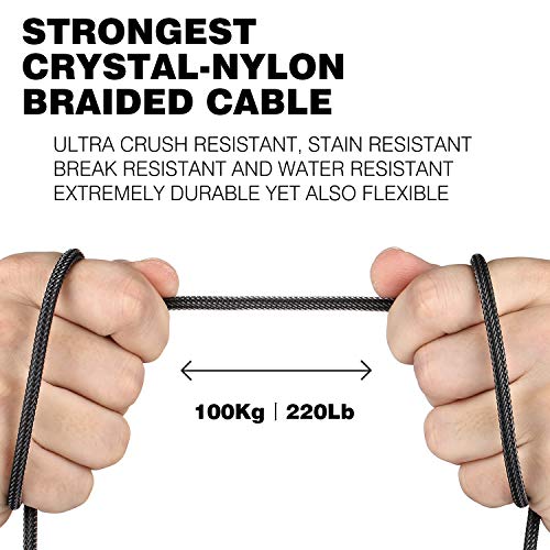 Headphone Splitter, Strong Braided & Gold-Plated 3.5mm Stereo Audio Y Splitter Cable 4-Pole Male to 2-Female Port Audio Stereo Cable Dual Headphone Jack Adapter Top Series | Hi-Fi Stereo Sound, 24K Gold-Plated, TRRS Mic Support, Music Sharing, for Phone,