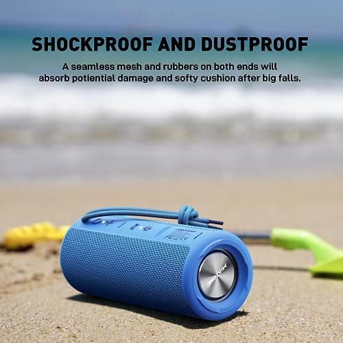 MIATONE Boombox Outdoor Portable Bluetooth Speakers Wireless Speaker Waterproof - Blue - color: BLUE