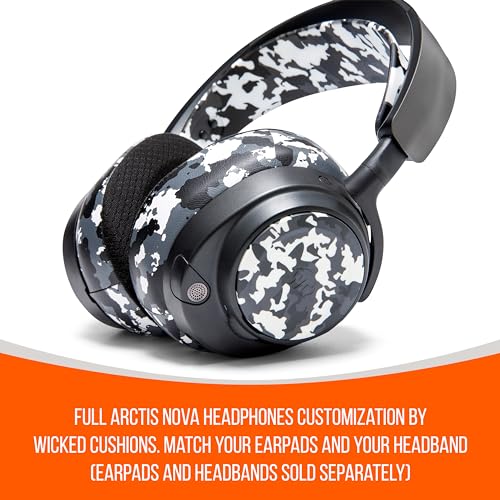 WC Side Plates for Arctis Nova Pro Wireless, Pro Wired & Nova Elite | Made by Wicked Cushions | Also fits Nova Pro Omni, 7, 7X & 7P | Snow Camo - color: Snow Camo